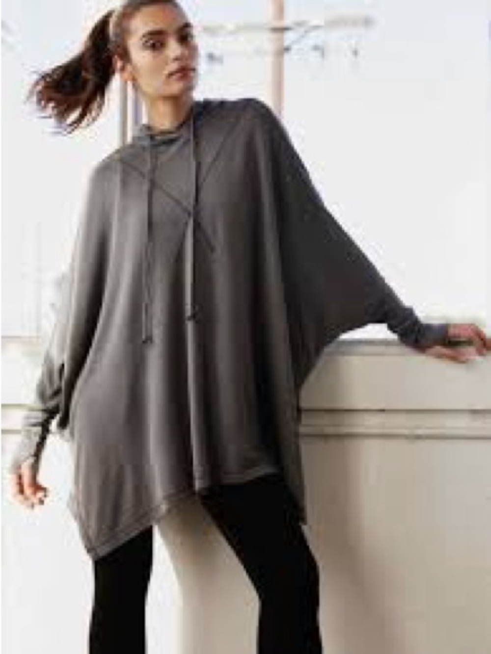 FP Movement by Free People khaki Olive Green Swingin’ it Hooded Tunic, Medium